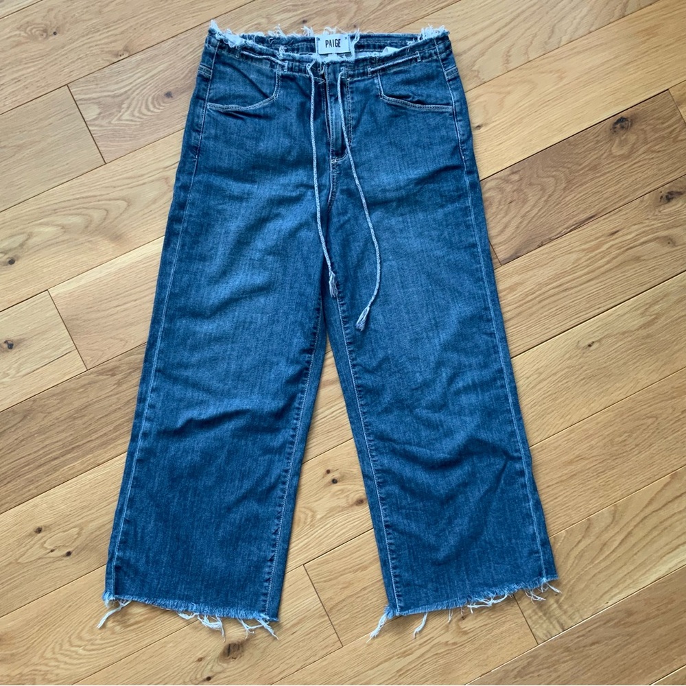 Paige high waisted wide leg cropped jeans size 25